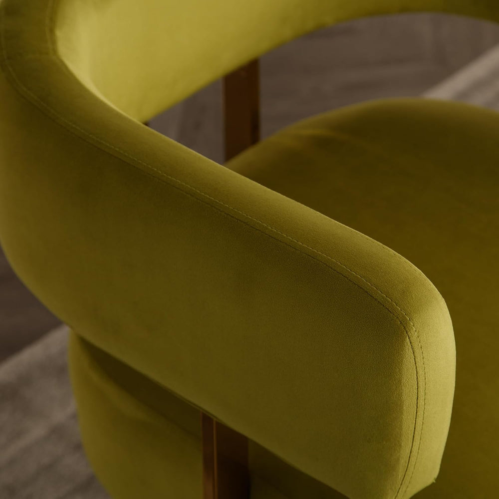 Modern Barrel Accent Chairs Set of 2, Living Room Side Chairs with Golden Met...