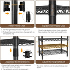 Golpart Over Washer and Dryer Shelves,2 Tier Adjustable Height Wire Shelving Laundry Room Storage Organization Clothes Drying Rack with Hanger Rod&Hooks,Space Saving Organizers Shelf,Black