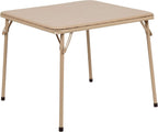 EMMA + OLIVER Kids Tan Folding Game and Activity Table - Toddler Table for Daycare Center