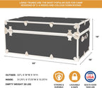 Rhino Classic Large Trunk for Camp & College, Dorm Storage Footlocker Chest | 32"L x 18"W x 14"H, 1500+ lb Capacity, Baltic Birch Plywood, Nickel Plated Steel, Lockable