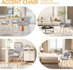 Mid Century Modern Dining Chairs Set of 2 & 4 & 6 Comfy Accent Chair Upholstered Kitchen Dining Living Room Chairs for Bedrooms Waiting Room Home Arm Desk Chair No Wheels (Gray, 2)
