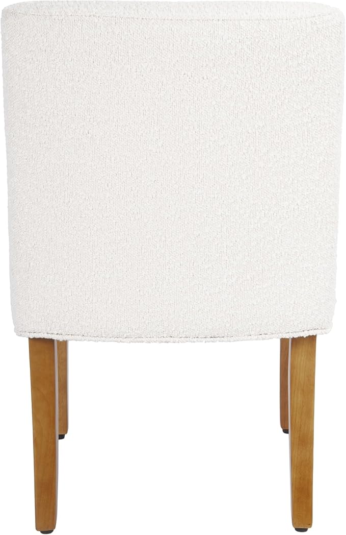 Homepop Home Decor | Upholstered Dining Chairs with Low Back |Decorative Home Furniture, Cream Boucle (Single Pack)