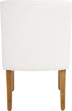 Homepop Home Decor | Upholstered Dining Chairs with Low Back |Decorative Home Furniture, Cream Boucle (Single Pack)