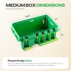 SockitBox – The Original Weatherproof Connection Box – Indoor & Outdoor Electrical Power Cord Enclosure for Timers, Extension Cables, Transformers, Power Strips, Lights, Tools & More – Medium – Green