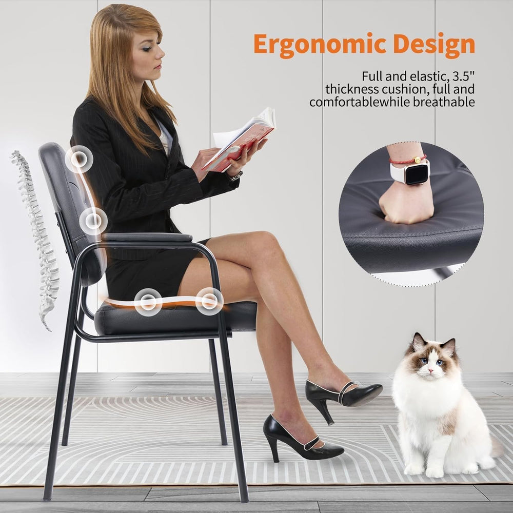 CLATINA Big & Tall Waiting Room Guest Chair Comfortable Reception Chairs ...