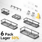 YASONIC Shower Caddy, 100% Rustproof Shower Shelves for Inside Shower, No Drilling Bathroom Organizers and Storage, 6 Pack Large Capacity Bathroom Shelves for Kitchen & Home Decor