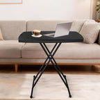 VINGLI 30" Small Folding Table Portable, Laptop TV Tray, Camping Table | 3 Ajustable Height, HDPE Top with Steel Frame,Black- Small Office Spaces, Gaming Station, a Craft Table or Dining