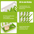 Baby Bottle Drying Rack, 2PCS Space Saving Baby Bottle Organizer for Countertop, Vertical Bottle Dryer Holder with Brushes Holder, Large Bottle Storage Holder 12 Bottles & Baby Accessories