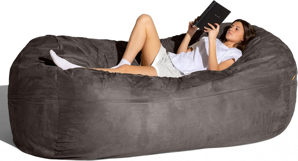Jaxx 7 Foot Giant Bean Bag Sofa, Charcoal