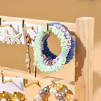 4 Layers of Wooden Display Eacks With Hooks for Necklaces. Rings, Earrings, Bracelets, And Other Jewelry Storage Display Rack