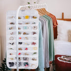 Bloss Hanging Jewelry Organizer With 80 Pockets Double-Side Dating Gifts Jewelry Storage Hanger For Accessories Jewelry Earring Holder Storage for Closet,Wall, Door, Travel-White