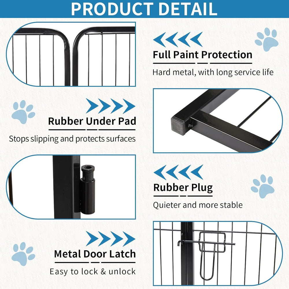 NEWBULIG Dog Playpen Indoor 24 Inch 16 Panels, Metal Outdoor Dog Fence Pen