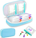 Weekly Pill Organizer 2 Times a Day - Timueetech A6 Waterproof 14 Pill Pouch Bags for Travel, BPA-Free Medicine Storage with Labels & Self-Sealing Design for Vitamins and Supplements, Blue