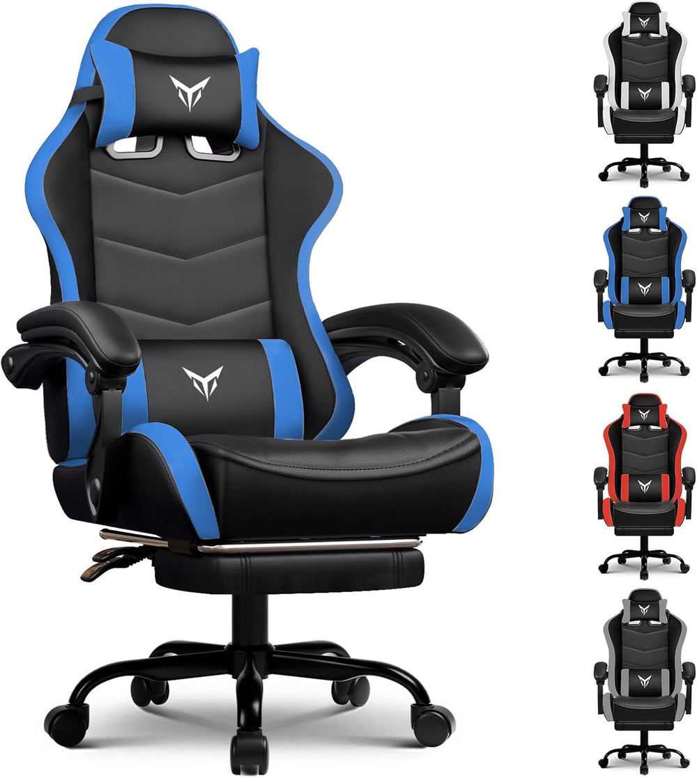 GTPLAYER Gaming Chair with Footrest, Video Game Chairs Racing Style PC Game C...
