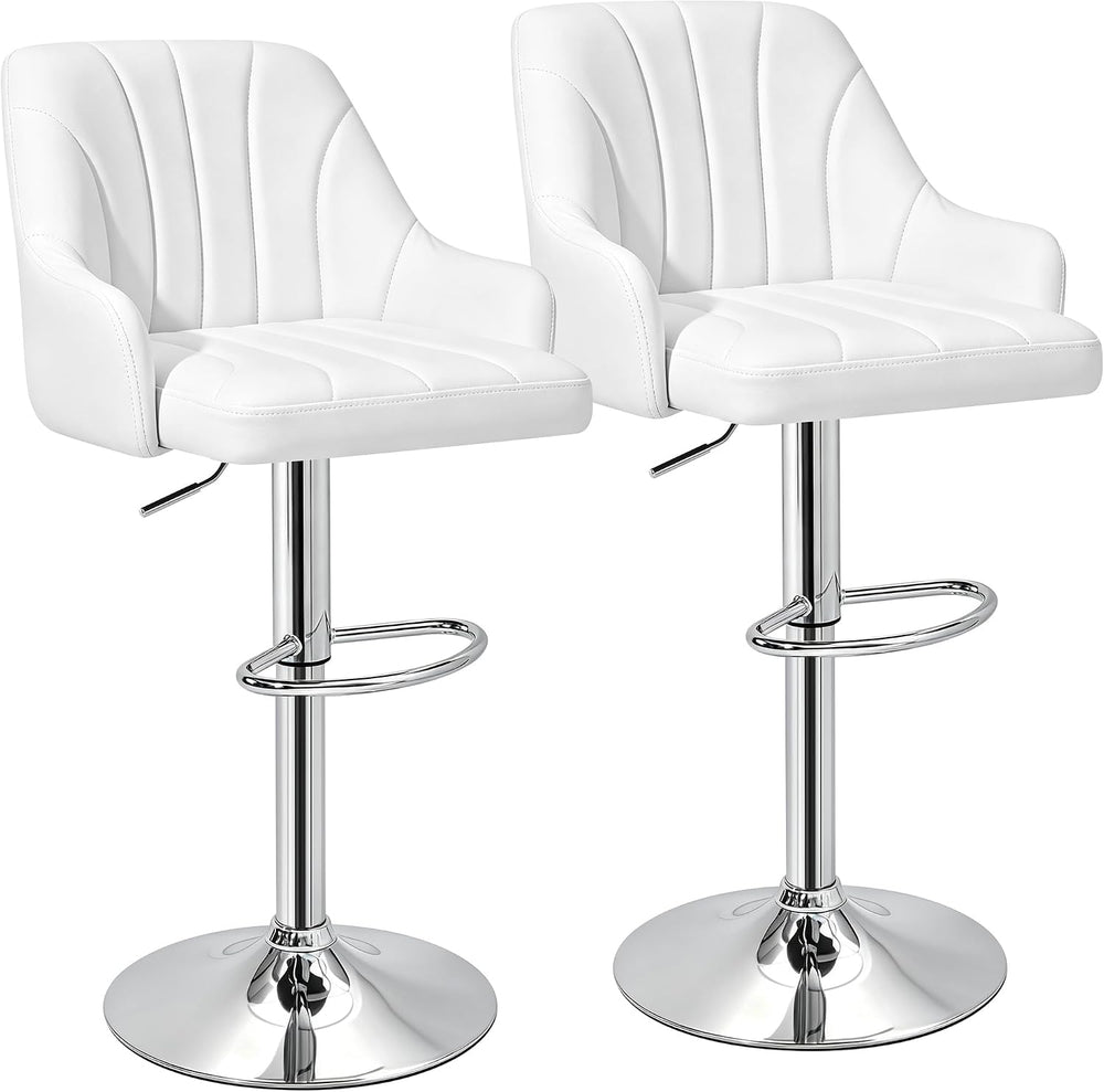 VECELO Bar Stools Set of 2, Adjustable Barstools, Counter Height Stools with ...