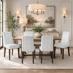 HomePop Parsons Classic Dining Chairs, Pack of 2, Dove Grey Stripe