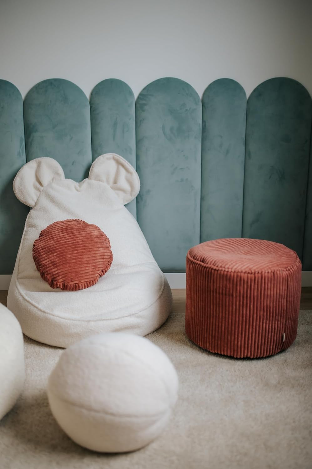 Gutekissen® Kids Bean Bag Chair “Miki” with Ears – Soft Montessori Floor Cushion for Toddlers and Children’s Room (Beige, 27x27x20 Inches)