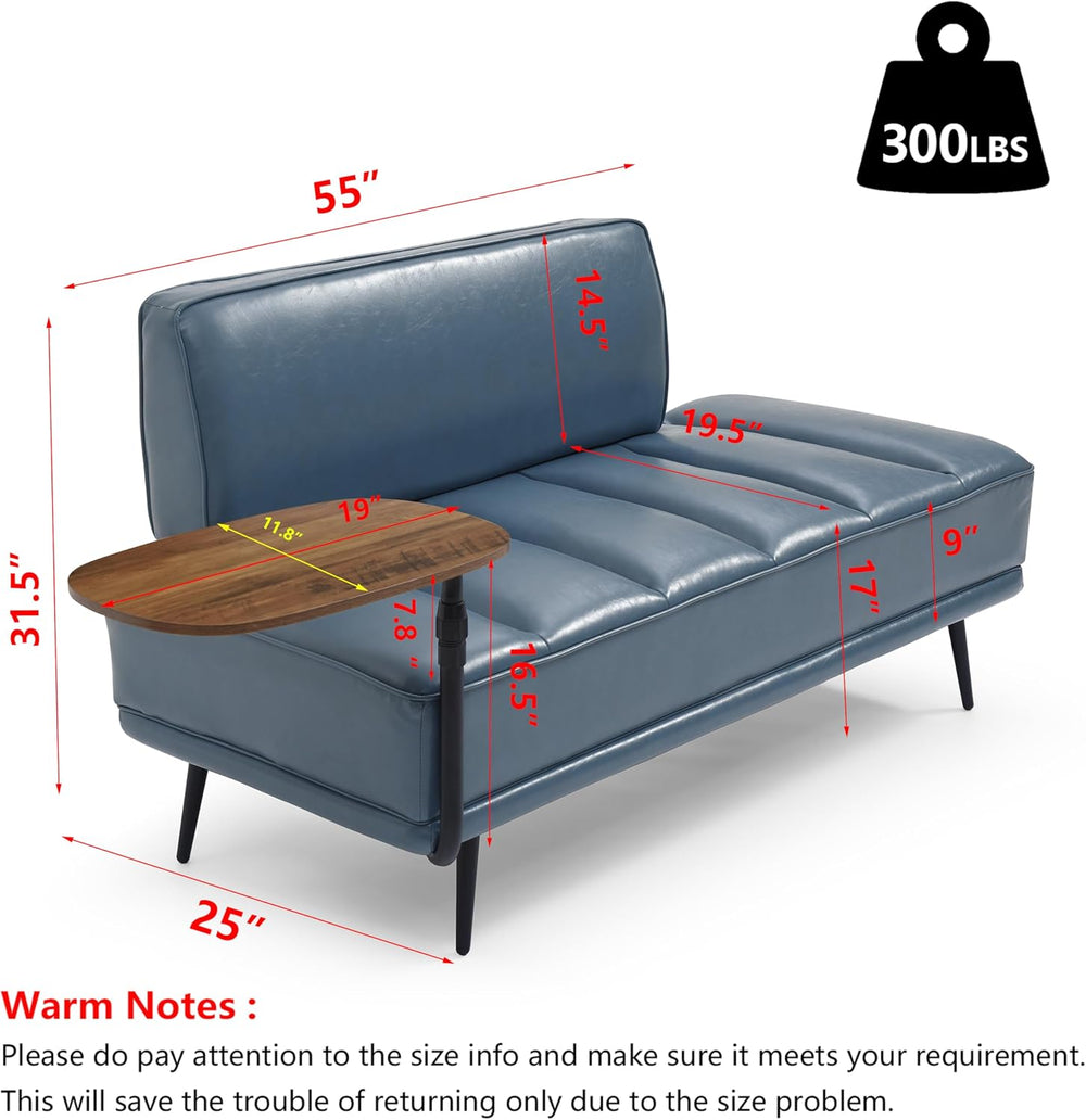Aoowow PU Leather Ottoman Bench for Living Room,55" Channel Tufetd Small...