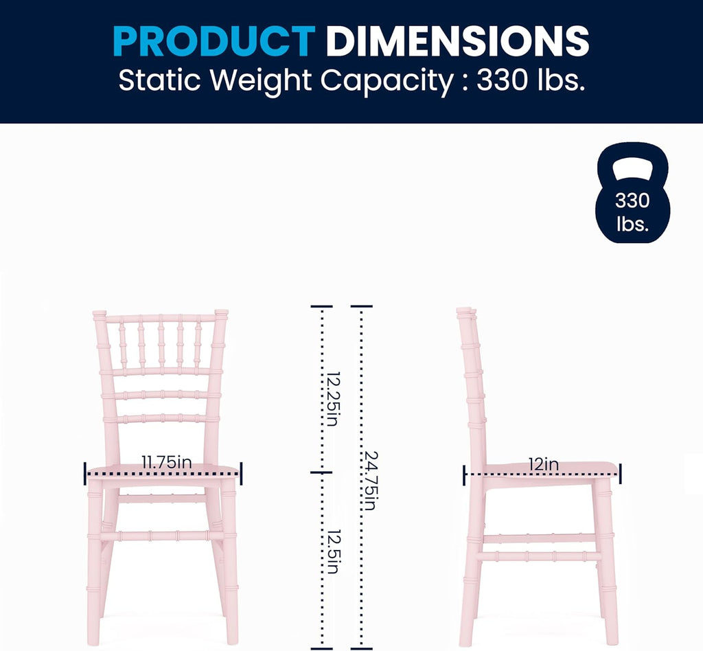 Flash Furniture Hercules Series Children's Resin Event Chairs, Commercial/Residential All Occasion Chairs for Kids, 330 lb. Static Weight Capacity, Set of 10, Pink