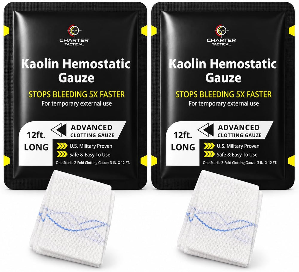 Advanced Koalin Hemostatic Gauze for Blood Clotting & Wound Packing - 2 PK