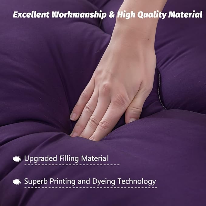 MAXYOYO Japanese Floor Mattress Futon Mattress, 4" Thicken Tatami Mat Sleeping Pad Foldable Roll Up Mat Boys Girls Dormitory Pad Kids Floor Lounger Pillow Bed, Charcoal Grey, Queen Size