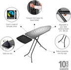 Brabantia - Ironing Board C - Extra Large Steam Unit Holder - Adjustable in Height - Non-Slip Rubber Feet - Cotton Cover with Foam Layer - Foldable XL Unit - Titan Oval - 49 x 18 inches