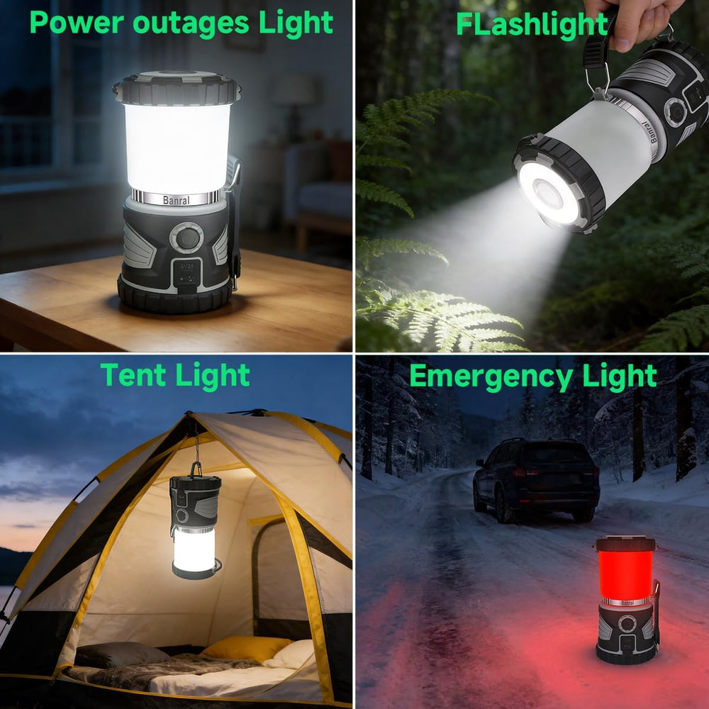 Banral 2000LM Rechargeable Camping Lantern Flashlight, LED Camping Lights