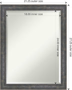 Amanti Art Grey Wall Mirror 27x21 Angled Metallic Rainbow Rectangle Bathroom Mirror for Wall Decor Living Room, Medium Modern Contemporary Wood Frame, Hangs Horizonally and Vertically, Bathroom Decor