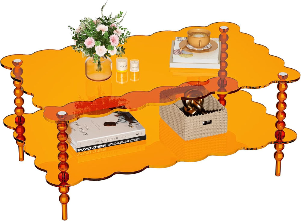 Acrylic Side Table+Coffee Table Set of 2