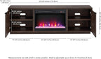 Henn&Hart Rectangular TV Stand with 26" Crystal Fireplace for TV's up to 78" in Alder Brown, for Home, Living Room, Bedroom, Entertainment Room, Office