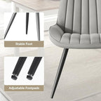 Modern Dining Chairs Set of 6,Upholstered Dining Room Chairs with Thick Cushions,Fabric Comfy Dining Chairs with Metal Legs for Dining Room Grey