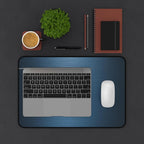 Brushed Metal Texture Desk Mat - Extended Mouse Pad & Desk Pad, Neoprene Surface, Non-Slip Rubber Base, Stitched Edges, Desk Protector for Keyboard & Mouse, Sizes 12x18/12x22/16x32 (Blue, 12x18)