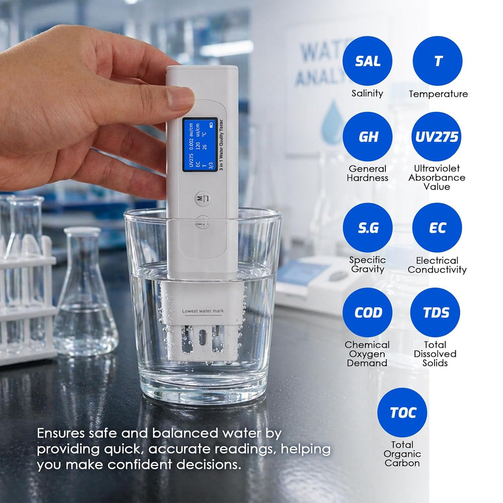 9-in-1 Water Quality Tester with UV Absorbance for COD/TOC/UV275, EC/TDS/Sali...