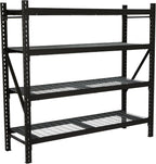 Ironton 4-Tier Industrial Steel Shelving Unit, 8,000-Pound Load Capacity, Garage Storage Rack, 77" W x 24" D x 72" H