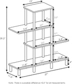 4-Tier Ladder Accent Display Shelf, Toolless Open Shelves Book Shelf, Round Tubes Storage Shelves, for Organization and Storage, Garage, Home Office, Living Room, Espresso