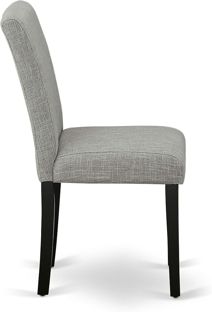 East West Furniture X697AB106-7 7 Piece Kitchen Table Set Consist of a Rectangle Dining Table with X-Legs and 6 Shitake Linen Fabric Parson Dining Chairs, 40x72 Inch, Multi-Color