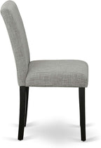 East West Furniture X697AB106-7 7 Piece Kitchen Table Set Consist of a Rectangle Dining Table with X-Legs and 6 Shitake Linen Fabric Parson Dining Chairs, 40x72 Inch, Multi-Color