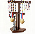 Wooden Baseball & Softball Drip Necklace Holder, Championship Ring Display Stand, Baseball Ring Holder Organizer for Players & Fans, Baseball Lifestyle Gift for Boys, Girls & Coaches