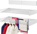 Wall Mounted Drying Rack 40", Foldable Laundry Drying Rack with Stainless Steel Rods, Retractable Laundry Space Saver for Indoor & Outdoor Use, Include Wall Template