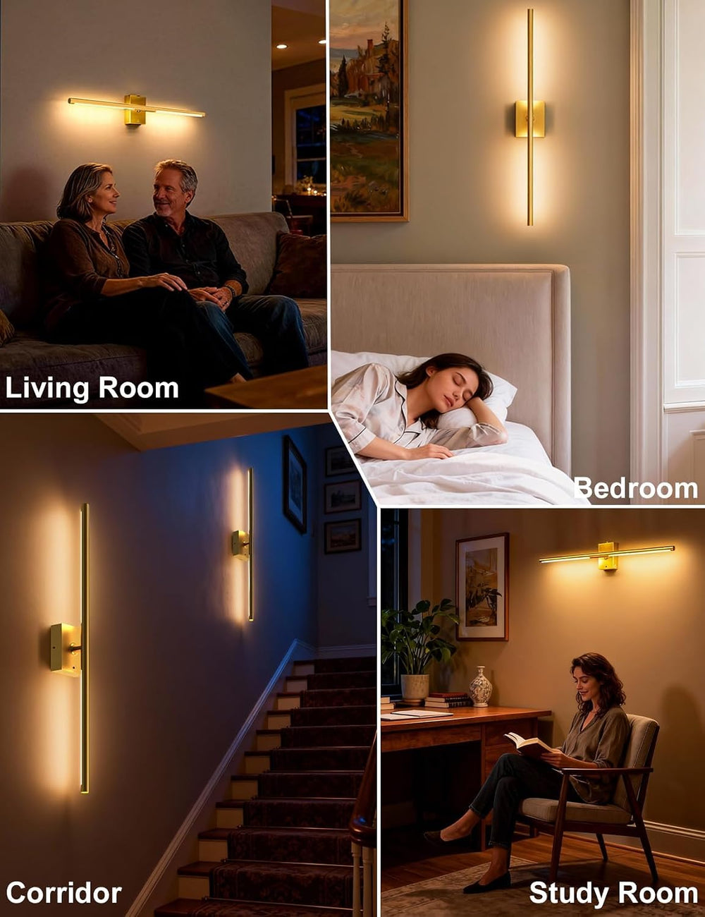 Battery Operated Wall Sconces Set of 2, Wireless Rechargeable Wall Lights