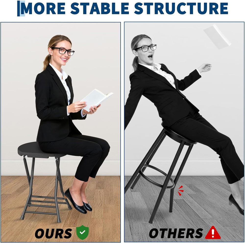 Garvee Folding Stool, Backless 18-Inch Stool, Portable with Handle, Foldable ...