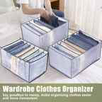 TOOVREN Drawer Organizers for Clothing 6PCS, Wardrobe Clothes Organizer, Dresser Drawer Organizer Clothes Jeans Storage Socks Underwear Organizer (Shirt+Jeans+T-Shirt+Bra+Underwear+Socks Grids, Gray)