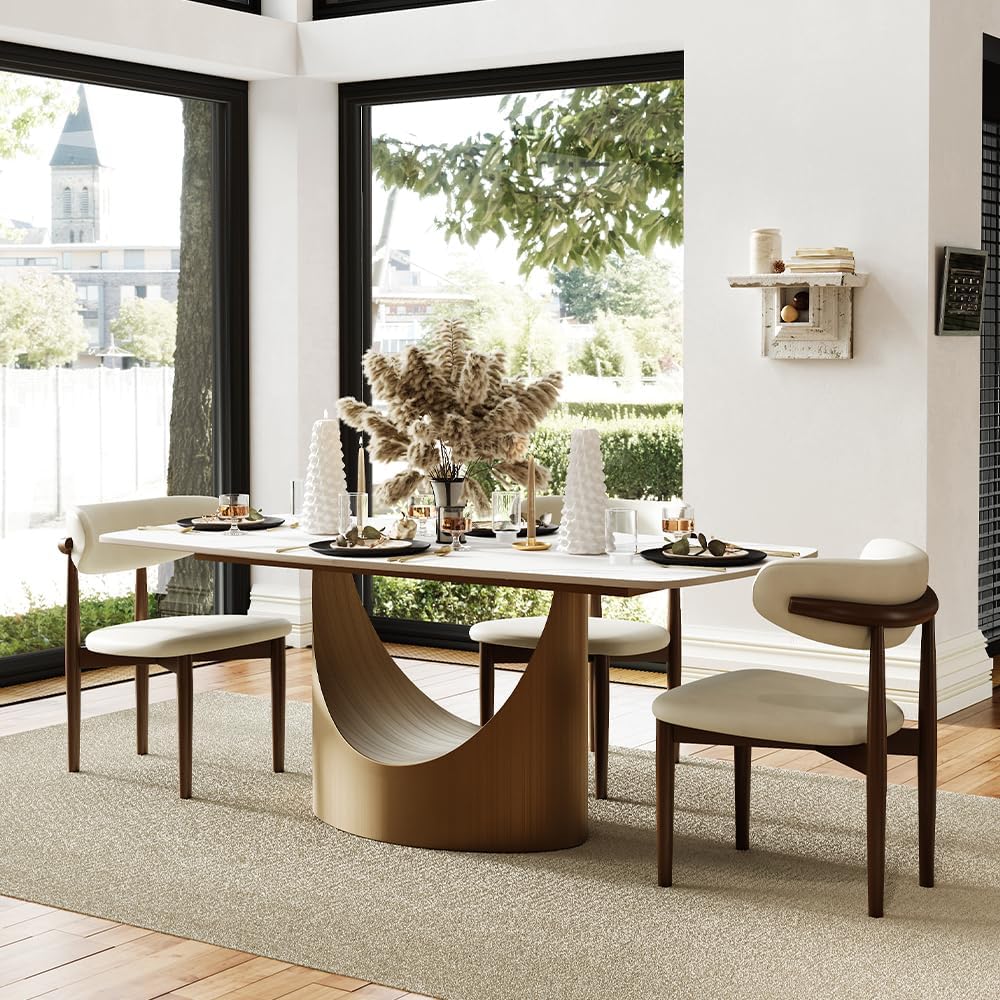 POVISON 63" Modern Dining Table for 4-6, Hobart Rectangle Dining Table, ...