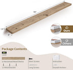 Solid Wood Floating Shelves, 8" Deep Rustic Reclaimed Barnwood Wall Hanging Floating Shelf with Invisible Heavy-Duty Metal Bracket | Wall Mounted | Farmhouse Style | 55 inches,1PC,Natural
