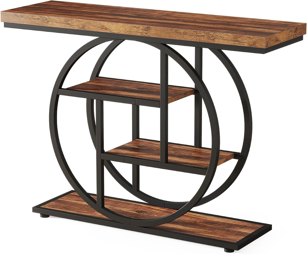 Tribesigns 41.3" Console Table, Industrial 4-Tier Sofa Table Entryway Ta...