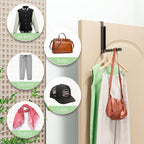 Over The Door Hanger Folding Clothes Drying Rack, Folding Hanging Coat Rack for Indoor Laundry Room Compact Small Space Foldable Portable Clothing Hanger Hook Collapsible- 2 Pack(Black)