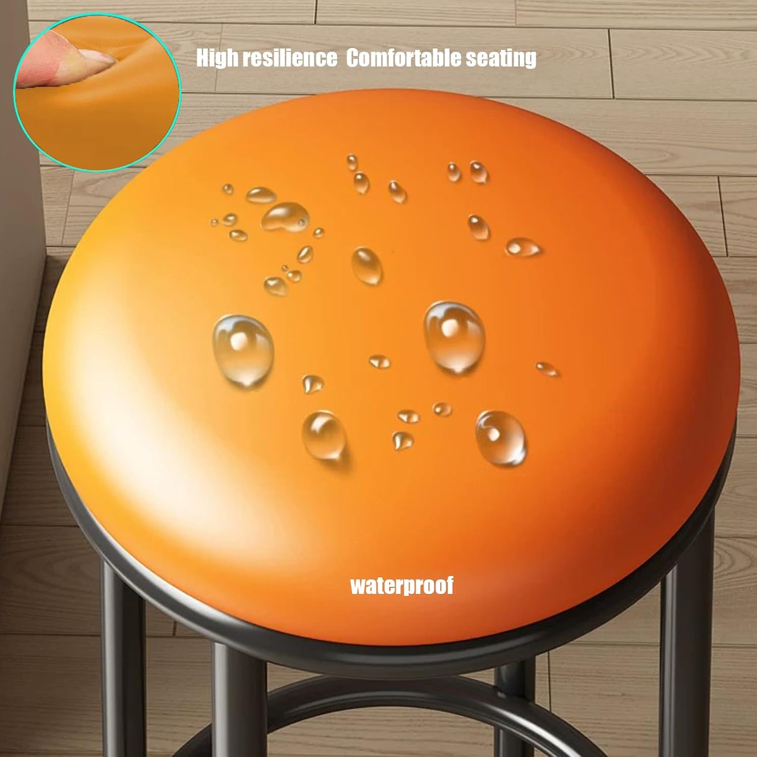 Backless Counter Stools, Metal Bar Stools, Office Three-Ring High Chair, Widen The Large Seat Surface, for Pub Coffee Home Dinning Kitchen Island(Red,45cm/18in)