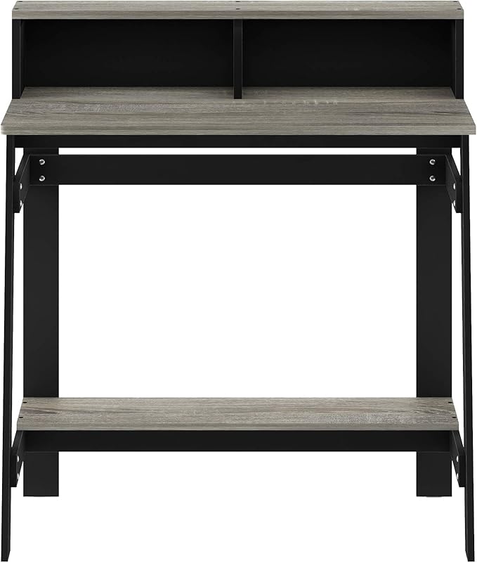 Furinno Simplistic A Frame Computer Desk, Black/French Oak Grey