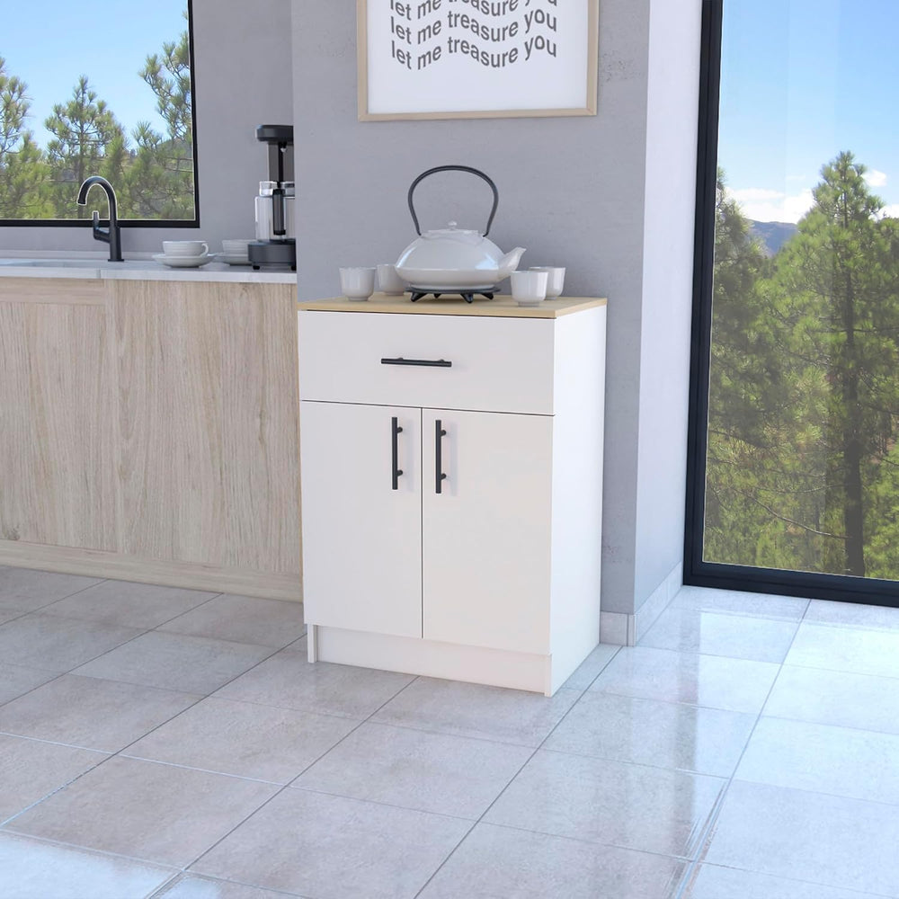 Kitchen Pantry with 2 Doors and 1 Drawer, Melamine and Particleboard | Measur...