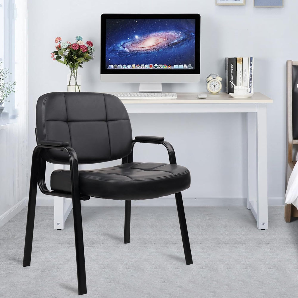 CLATINA Big & Tall 500 lbs Waiting Room Guest Chair, Leather Office Recep...